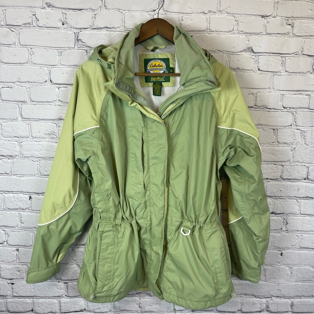 Cabela’s‎ Jacket Women’s Large Green Dry-Plus Hooded Waterproof Fishing Outdoor